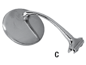 Curved Arm 4" Side Mirror with Stainless Head