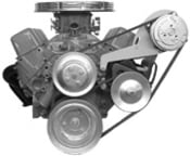 A.C. Compressor MOUNT 119L Small Block Chevy - Long Water Pump Driver?s Side - Low Profile