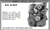 New! Chevy 1953-54 235 Six AC & ALT Mount
