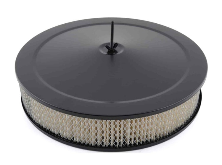 14&Prime; Black Muscle Car Style Air Cleaner Set White Filter