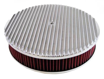 14″ x 3″ Polished Finned Air Cleaner Set