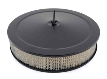 14&Prime; Black Muscle Car Style Air Cleaner Set White Filter