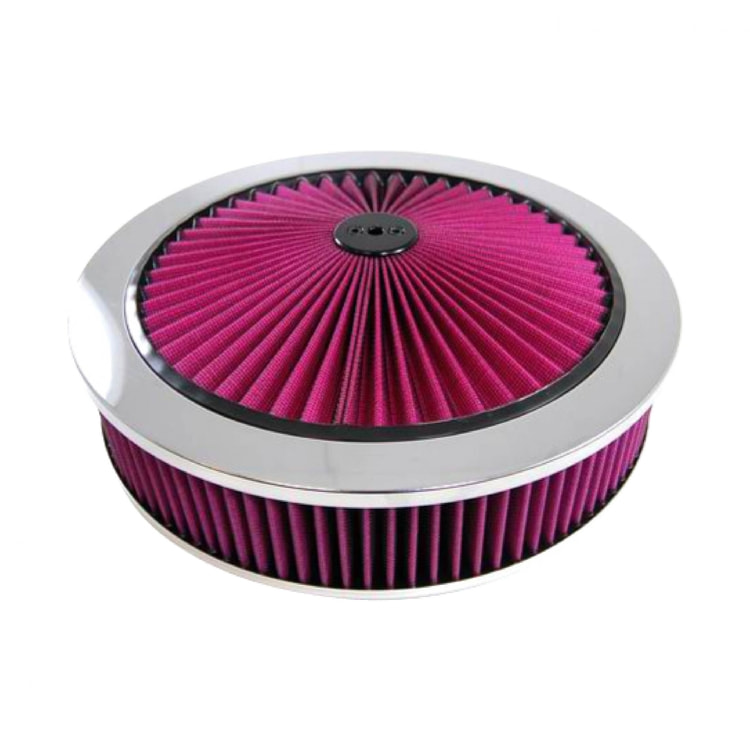 14″ X 3″ CHROME TOP FLOW AIR CLEANER SET WITH FLAT BASE