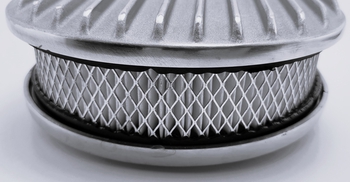 12" Oval Cast Finned Old School 13-Fin Air Cleaner-PLAIN Aluminum