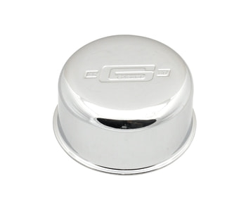 Mr. Gasket Valve Cover Breather with Logo Push-on Style with 3/4 Inch mounting tube - chrome