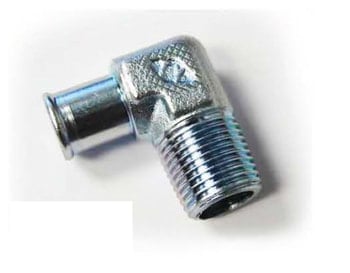 Steel 90° Fitting 1/2" NPT To 5/8" Hose Barb Zinc Finish