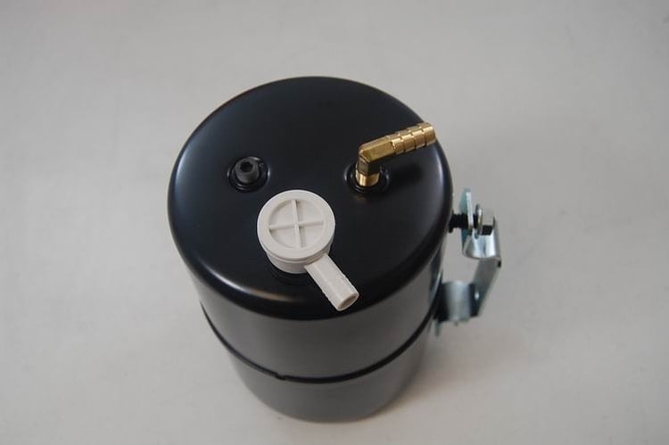 Black steel vacuum system reservoir tank