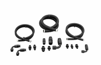 Remote Reservoir Power Steering Line Kit - Black Finish