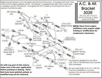 AC Compressor & ALT Bracket For Ford Y-Block