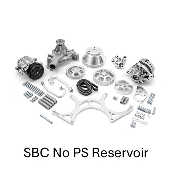 SBC Serpentine Hyper Drive Kit Pulley System W/O PS Reservoir