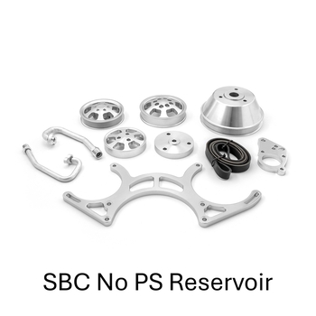 SBC Serpentine Hyper Drive Kit Pulley System W/O PS Reservoir