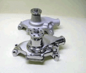 New Small Block Chevy Hi-Flow Aluminum short Water Pump - Polished