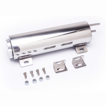 3″X 10" Polished Stainless Steel Coolant Overflow Tank