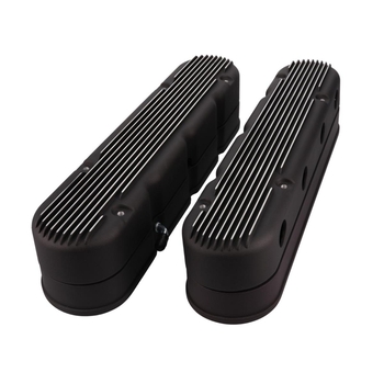 GM LS Finned Cast Aluminum Valve Covers w/ Coil Mount and Covers