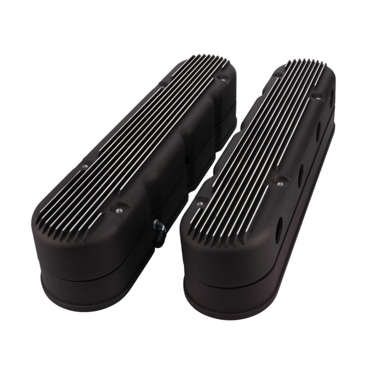 GM LS Finned Cast Aluminum Valve Covers w/ Coil Mount and Covers