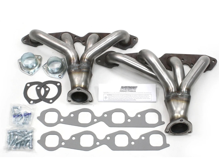 PATRIOT EXHAUST H8029-BLOCK HUGGER HEADER BBC (Multiple Finishes)