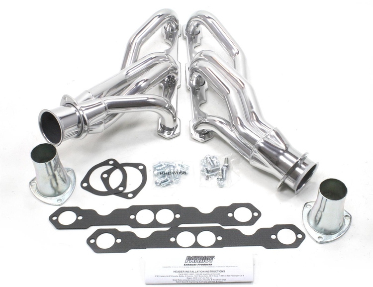 PATRIOT EXHAUST H8021-1 1 5/8" 4-TUBE CLIPPSTER HEADER SILVER CERAMIC