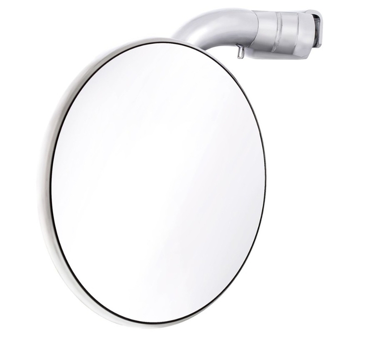 Peep Side View Mirror Chrome Curved Arm 4 inch DOOR EDGE CLAMP ON