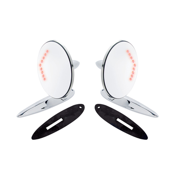 Exterior Mirror Bundle With LED Turn Signal for 1955-1957 Chevy Passenger Car (Pair)