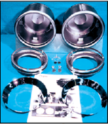 Frenched Headlamp Kit, 40's-50's Vehicles, For Use with 7in Headlight, Weld In, Sold as a Kit