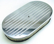 12" Oval Chrome Ball Milled 9-Line Air Cleaner