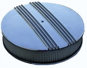 14" Round Cast Finned 8-Fin Old School Air Cleaner 3" filter