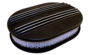 Chevy Ford Mopar 12" Oval Partial Finned Black Air Cleaner