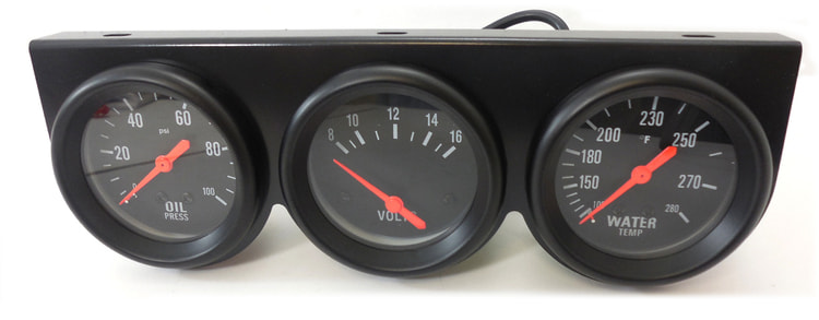 2″ TRIPLE GAUGE KIT OIL / VOLTAGE / TEMP- BLACK