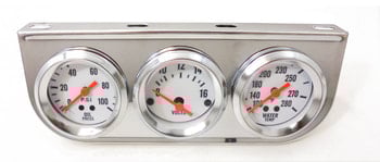 2″ TRIPLE GAUGE KIT OIL / VOLTAGE / WATER - CHROME