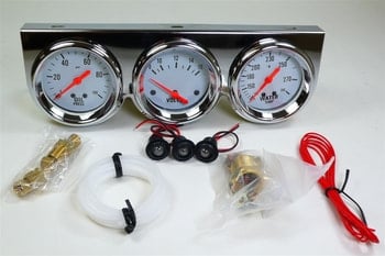 2 5/8" 3 Gauge Set - Water / Oi Pressure / Volt - CHROME