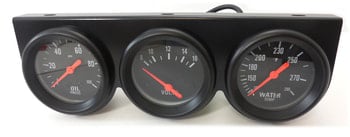 2 5/8″ TRIPLE GAUGE KIT, OIL / VOLT / TEMP - BLACK
