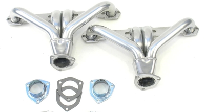 PATRIOT EXHAUST H8037-1 ANGLE PLUG BLOCK HUGGER HEADER STREET ROD UNIVERSAL SBC CERAMIC COATING