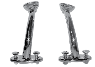 Frame mount hi-boy headlight stands Polished SS