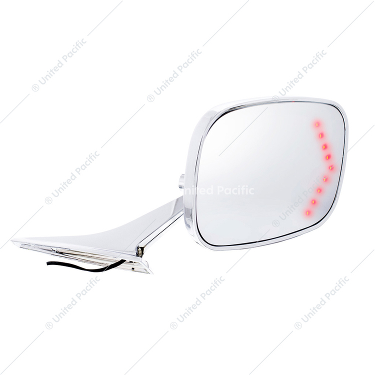 Rectangular Exterior Mirror With Convex Glass & LED Turn Signal For 1968-72 Chevy Passenger Car - R/H