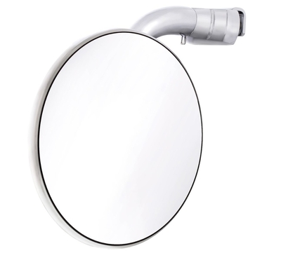 Peep Side View Mirror Chrome Curved Arm 4 inch DOOR EDGE CLAMP ON