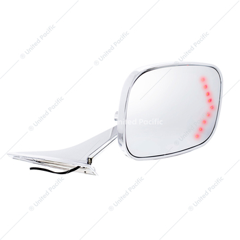 Rectangular Exterior Mirror With Convex Glass & LED Turn Signal For 1968-72 Chevy Passenger Car - R/H