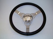 Stainless Steel Banded Banjo Steering Wheel Black Wrap