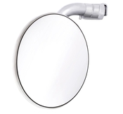 Peep Side View Mirror Chrome Curved Arm 4 inch DOOR EDGE CLAMP ON