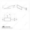 Stainless Steel Rectangular Door Edge Mirror With 6" Chrome Arm For 1941-48 Chevy Car