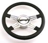 14" 4-Spoke Leather Wrapped Steering Wheel