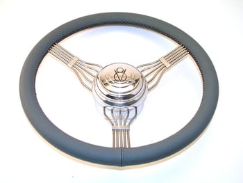 15" Stainless Steel Banded Banjo Style Steering Wheel GRAY