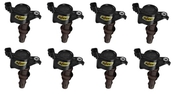 Igntion Coil - Super Coil - 2008-2014 Ford 4.6L/5.4L/6.8L 3-valve, Black, 8-Pack