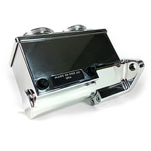 ReMaster 2-Bolt GM/Ford Master Cyl Assembly, Polished, 1in bore, Left port.