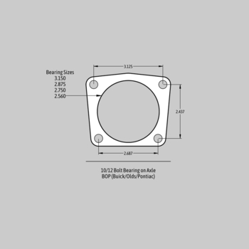 Baer Brakes 12" SS4 Rear Brake Kit, Silver, SDZ Fits 1964-77 GM A-Body Cars w/OE Small Pattern 10/12 Bolt Bearing on Axle (BOA) Housing Ends, Also Fits Hybrid 10/12 Bolt Non-Flush Mount 3.150" Bearing