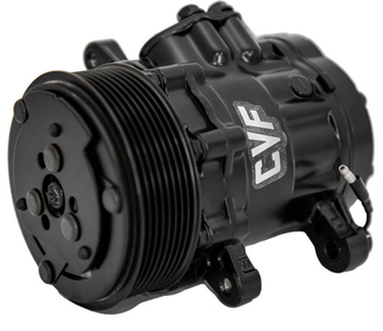 CVF Racing Peanut Style AC Compressor, Black, 8 Rib Clutch