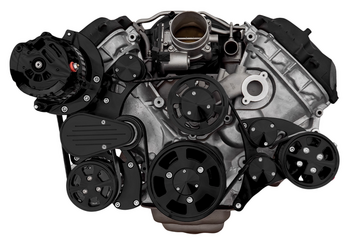 Stealth Black Ford Coyote 5.0L All Inclusive Compact Wraptor Serpentine System