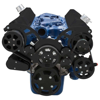 Ford 289, 302 & 351W All Inclusive Wraptor Serpentine System - Stealth Black