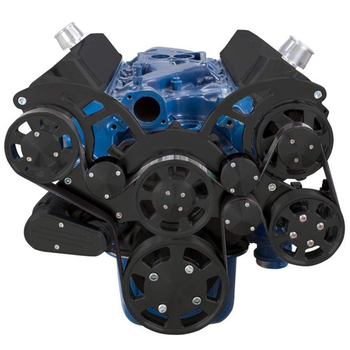 Ford 289, 302 & 351W All Inclusive Wraptor Serpentine System - Stealth Black