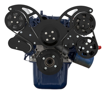 86-93 Ford 5.0L & 5.8L All Inclusive Wraptor Serpentine System - Stealth Black