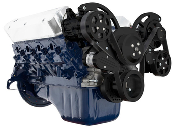 86-93 Ford 5.0L & 5.8L All Inclusive Wraptor Serpentine System - Stealth Black